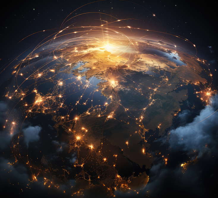 3D rendering of dark earth in space